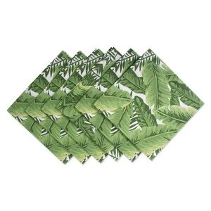 Tropical Leaf Print Napkins Set